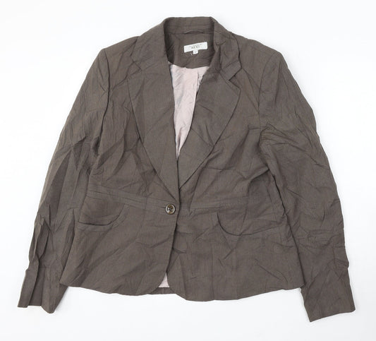 NEXT Womens Brown Polyester Jacket Suit Size 16