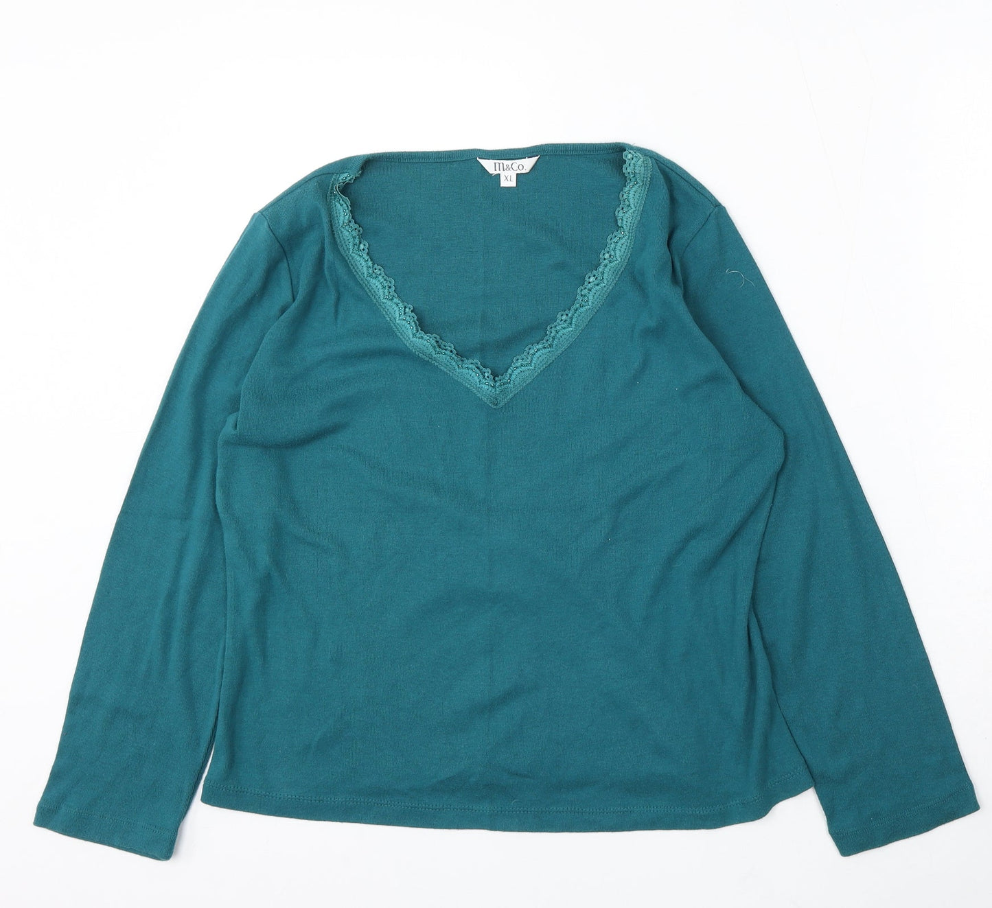 Mackays Womens Blue V-Neck Cotton Pullover Jumper Size XL