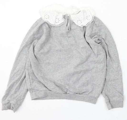 Nutmeg Girls Grey Cotton Pullover Sweatshirt Size 13-14 Years