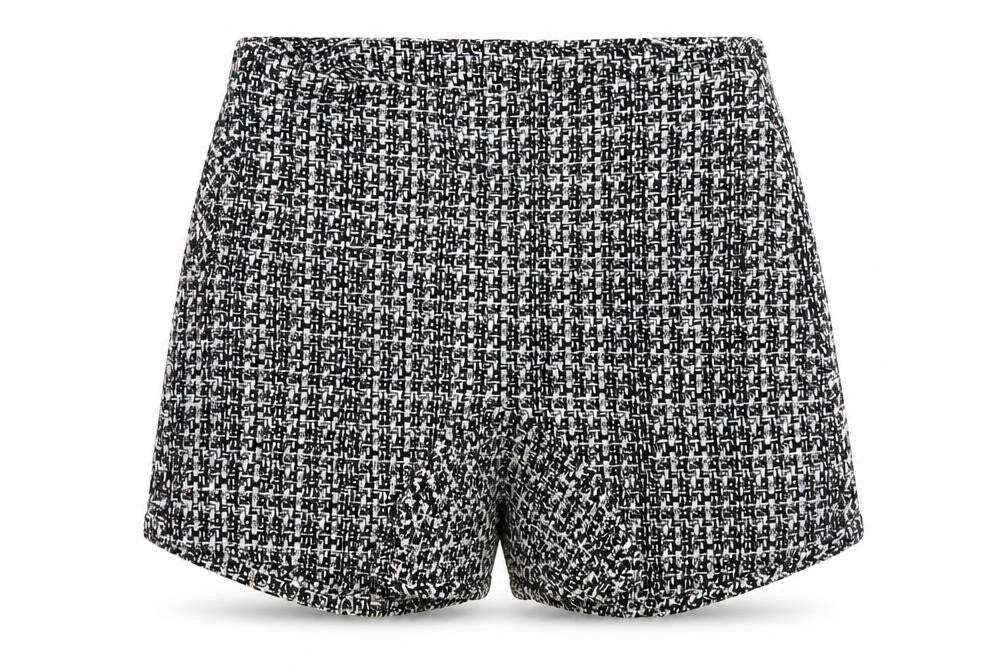 Pull&Bear Womens Black Geometric Cotton Hot Pants Shorts Size XS L3 in Regular