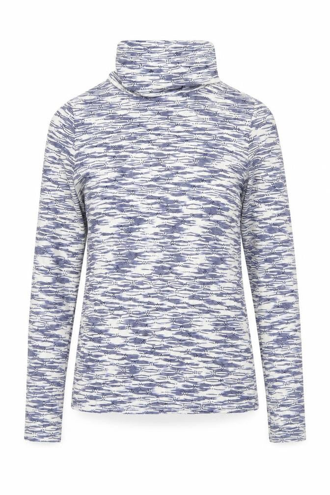 River Island Womens Blue Roll Neck Geometric Acrylic Pullover Jumper Size 8