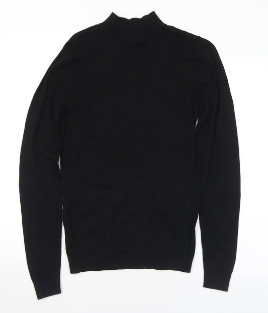 ASOS Womens Black Mock Neck Cotton Pullover Jumper Size S