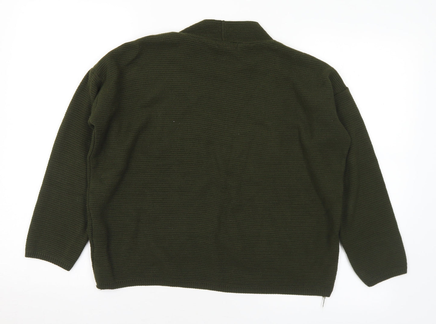 New Look Womens Green Mock Neck Acrylic Pullover Jumper Size 12