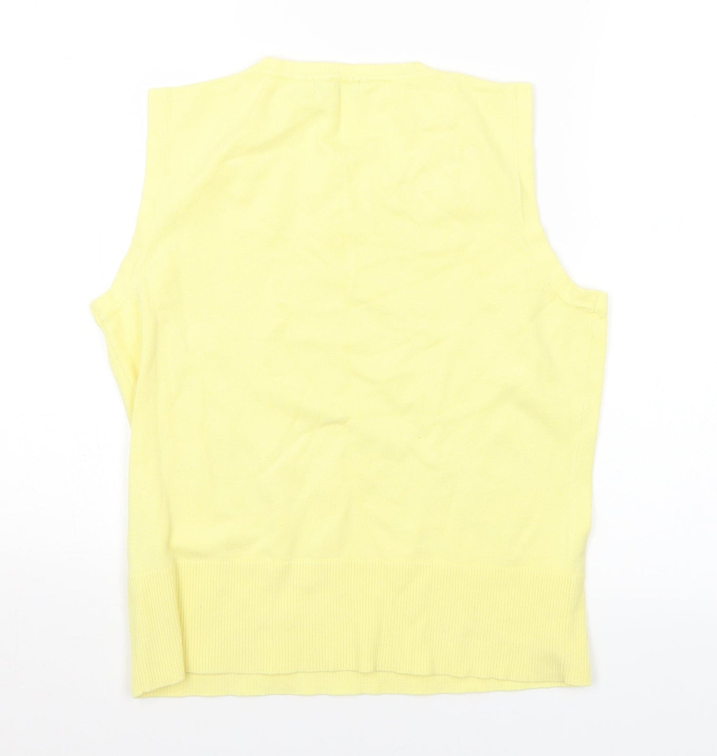 M&Co Womens Yellow Round Neck Viscose Pullover Jumper Size 14