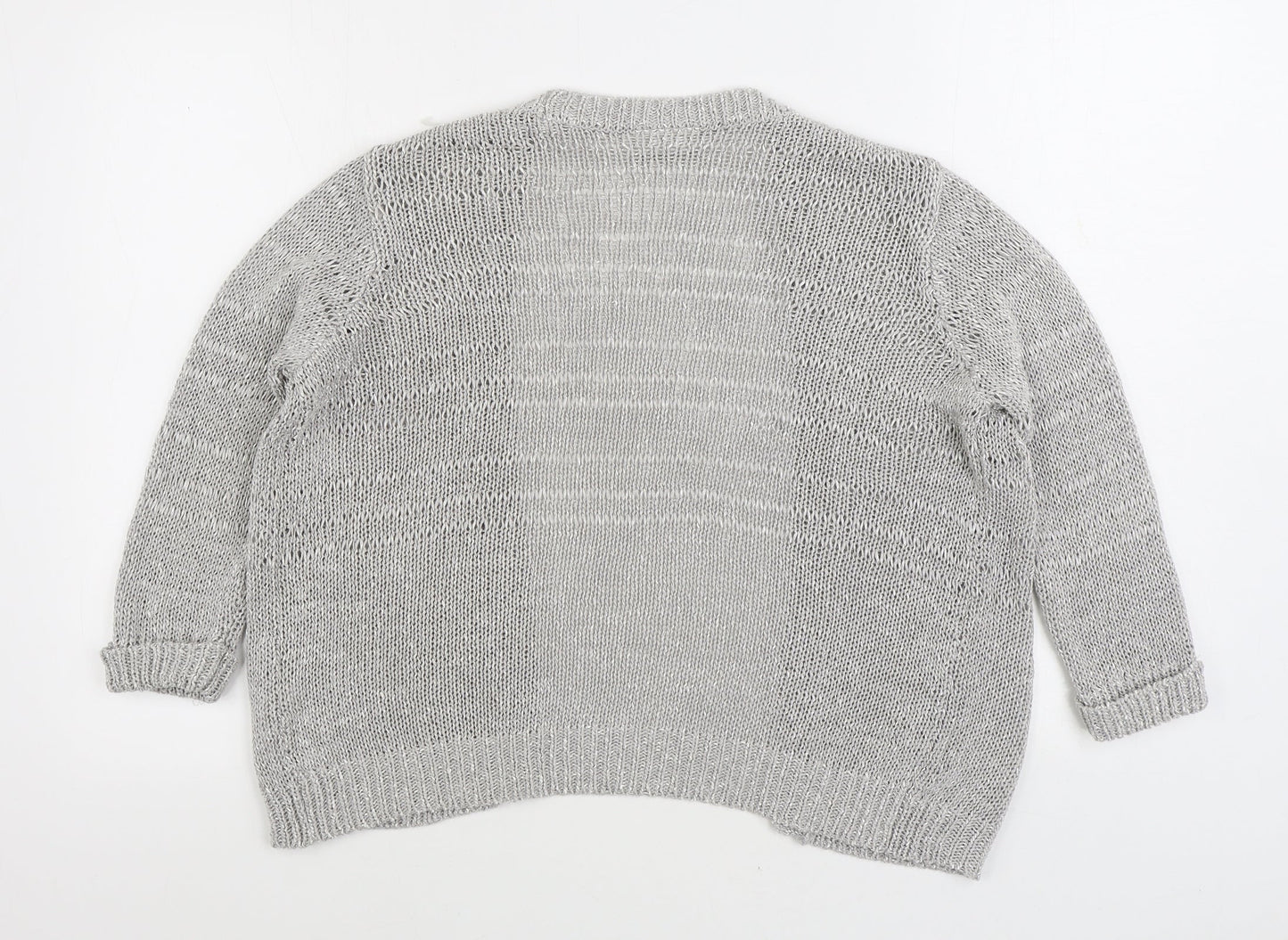 Wallis Womens Grey V-Neck Acrylic Cardigan Jumper Size S