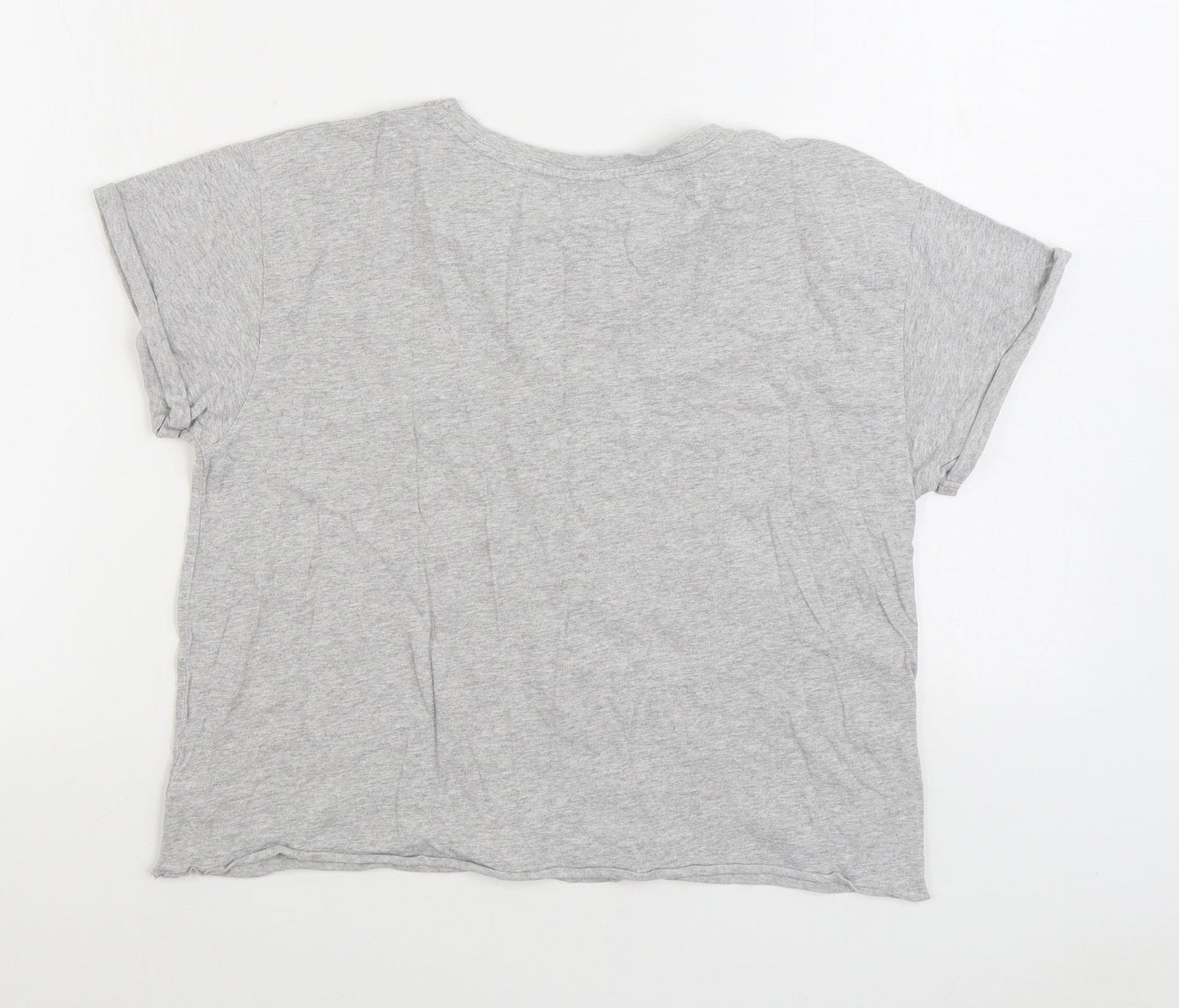 NEXT Girls Grey 100% Cotton Basic T-Shirt Size 13 Years Round Neck Pullover
