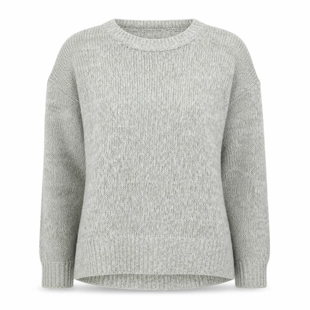 New Look Womens Grey Round Neck Acrylic Pullover Jumper Size S