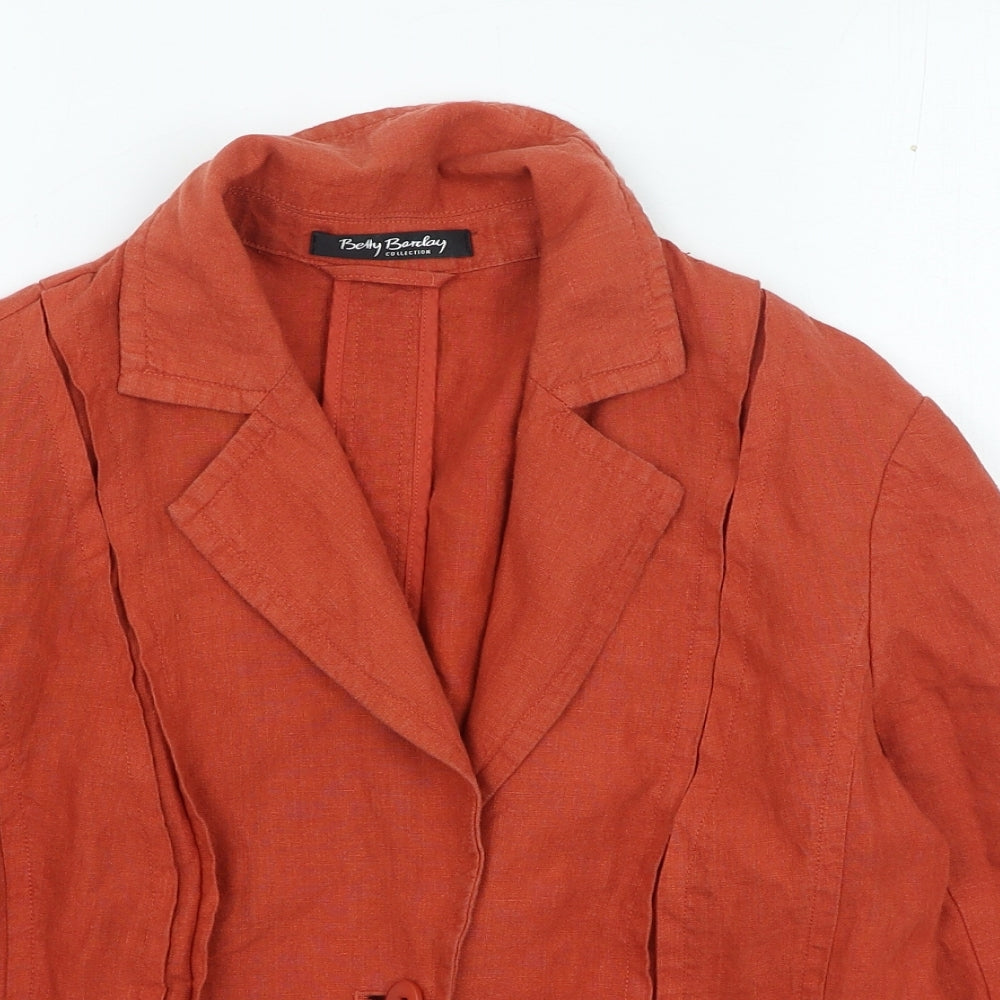 Betty Barclay Womens Orange Jacket Size 12