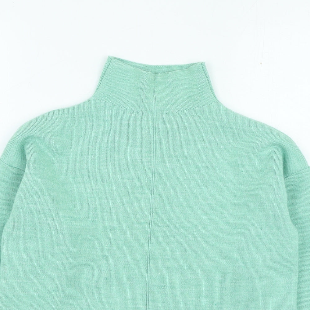 glamify Womens Green High Neck Acrylic Pullover Jumper Size S