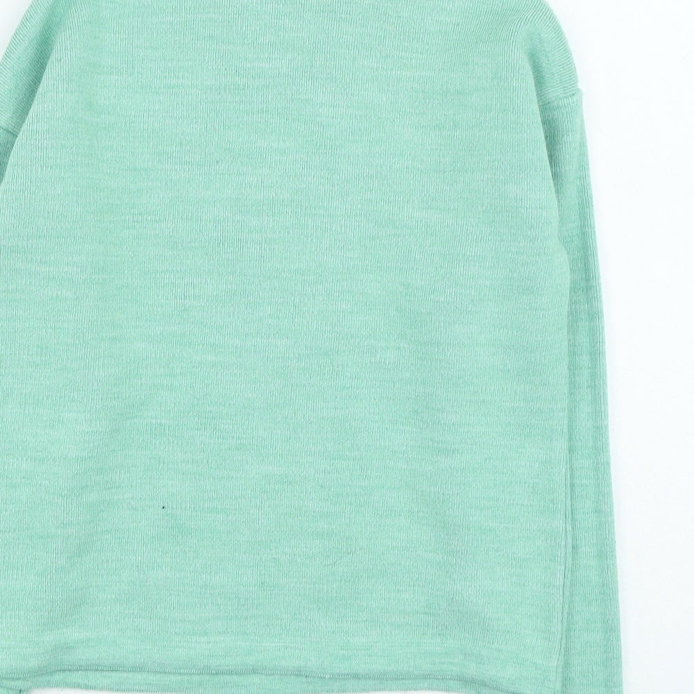 glamify Womens Green High Neck Acrylic Pullover Jumper Size S
