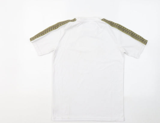 Good For Nothing Boys White Polyester Basic T-Shirt Size 12-13 Years Round Neck
