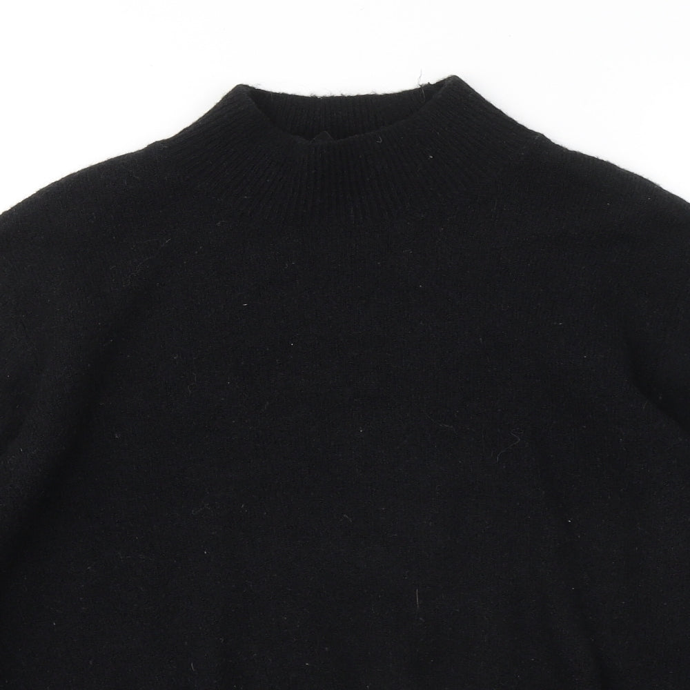 Divided by H&M Womens Black Mock Neck Geometric Acrylic Pullover Jumper Size M