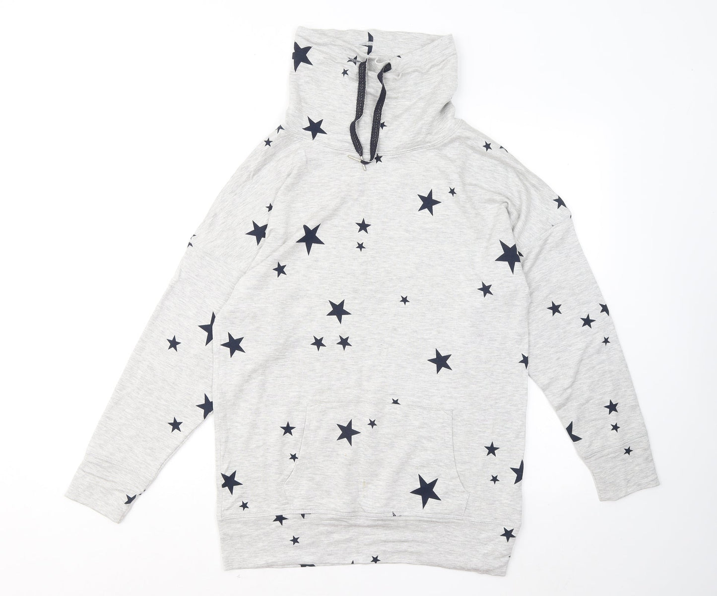 Marks and Spencer Womens Grey Geometric Viscose Pullover Sweatshirt Size 8 - Stars