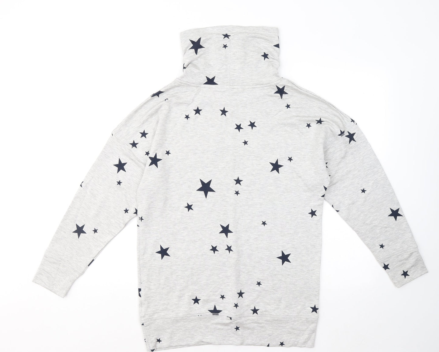 Marks and Spencer Womens Grey Geometric Viscose Pullover Sweatshirt Size 8 - Stars
