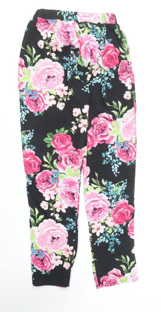Feel Fabulous Womens Floral Polyester Trousers Size 10 L29 in Regular