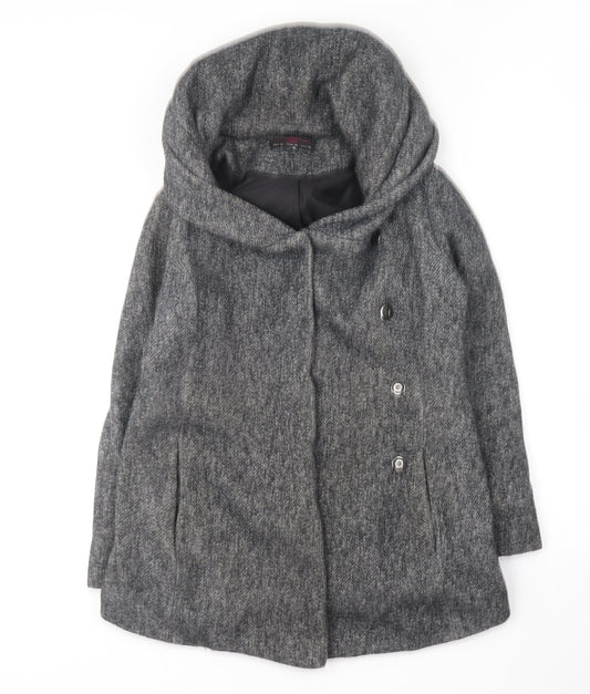 New Look Womens Grey Overcoat Coat Size 10