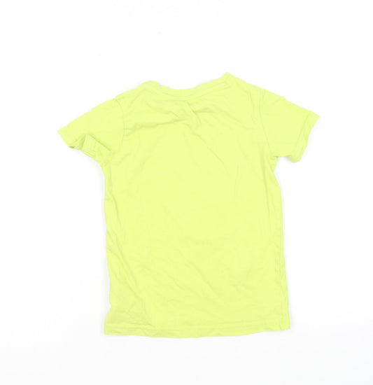 Mothercare Boys Green Cotton Basic T-Shirt Size 3-4 Years Round Neck