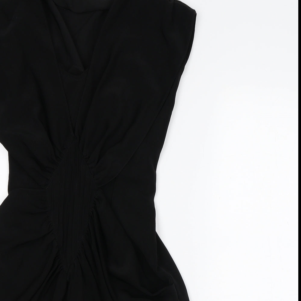 Du-Dee Womens Black Polyester Fit & Flare Size S Round Neck