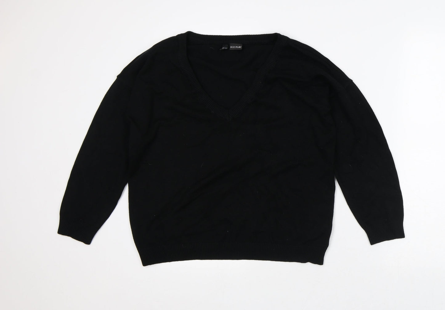 Body Flirt Womens Black Viscose Pullover Sweatshirt Size M