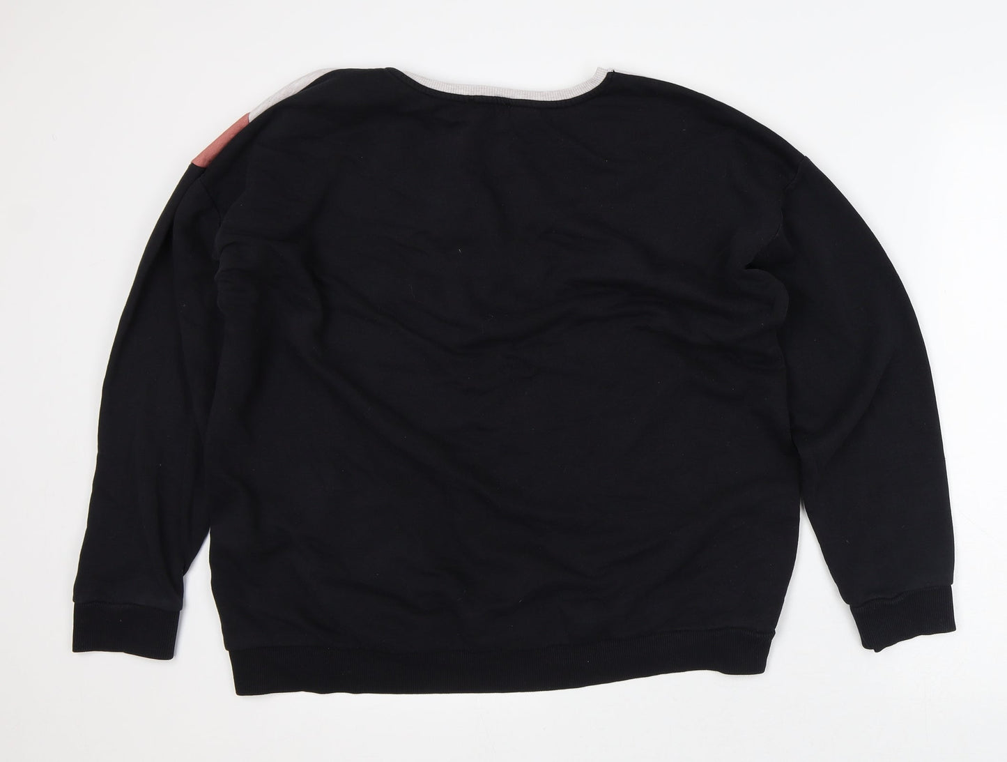 Papaya Womens Black Striped Polyester Pullover Sweatshirt Size 10