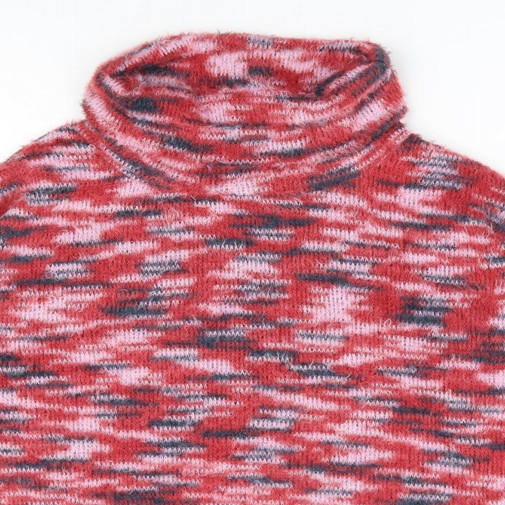 M&Co Womens Multicoloured Roll Neck Polyester Pullover Jumper Size 14