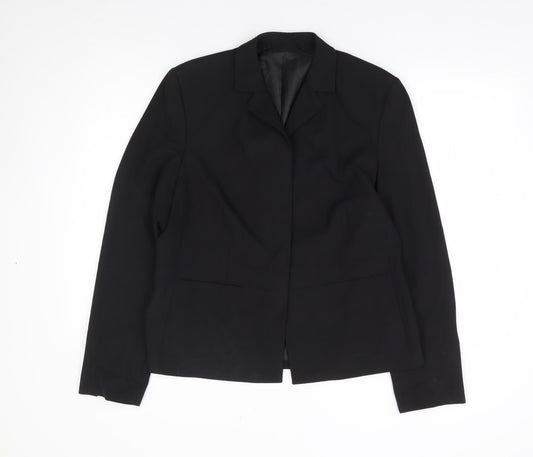 Preworn Womens Black Polyester Jacket Suit Jacket Size M