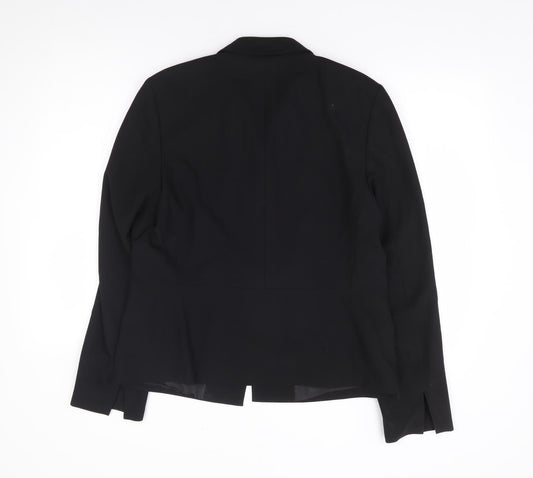 Preworn Womens Black Polyester Jacket Suit Jacket Size M
