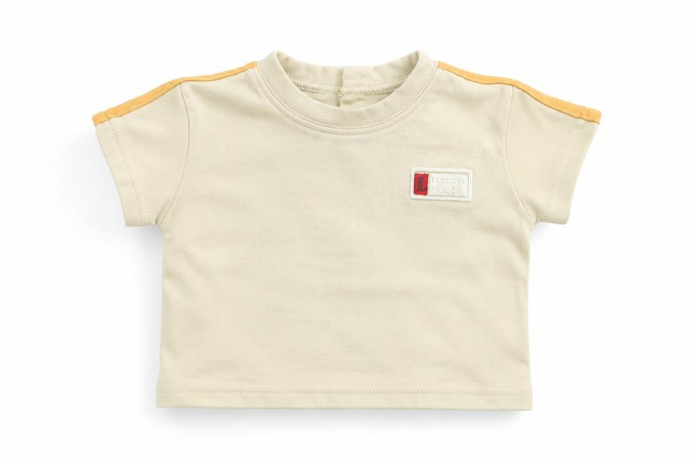 George Boys Beige Cotton Basic T-Shirt Size 0-3 Months Round Neck Pullover