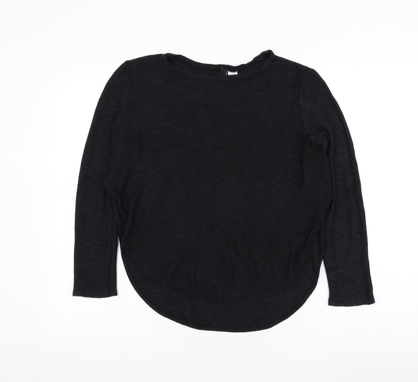 H&M Womens Black Round Neck Viscose Pullover Jumper Size S