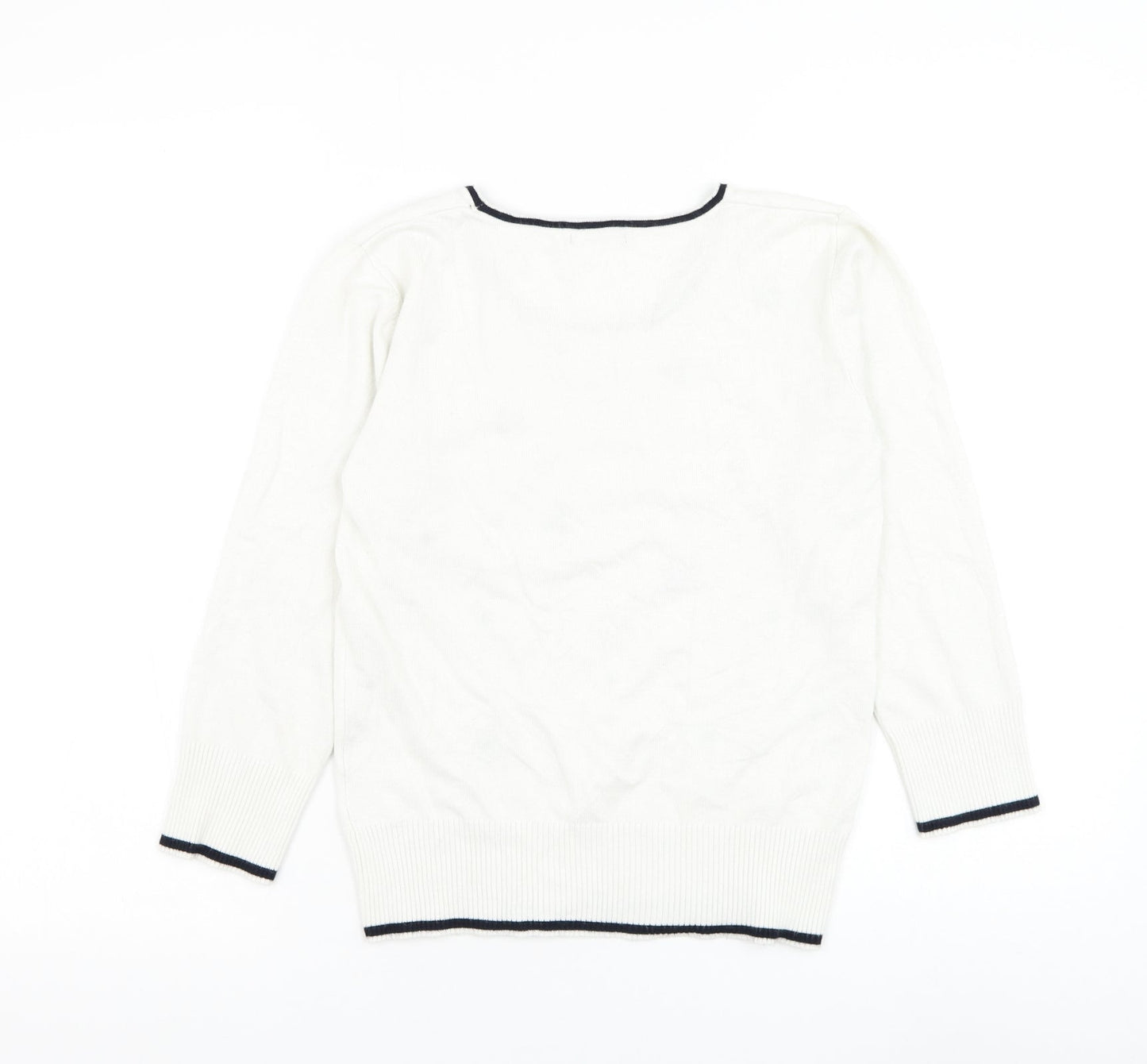 Roman Womens White Roll Neck Viscose Pullover Jumper Size 10