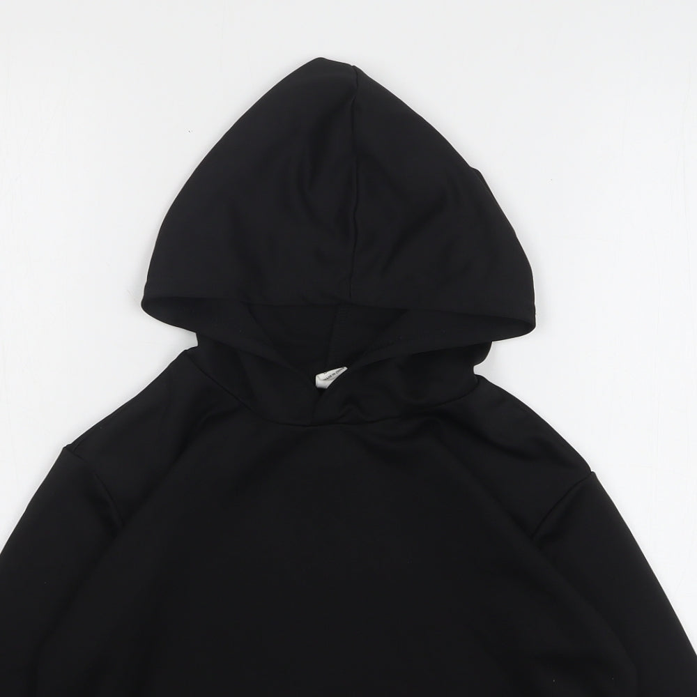 Shien Girls Black Polyester Pullover Hoodie Size 9 Years