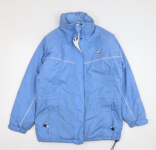 Scanda Womens Blue Rain Coat Coat Size 10 Zip