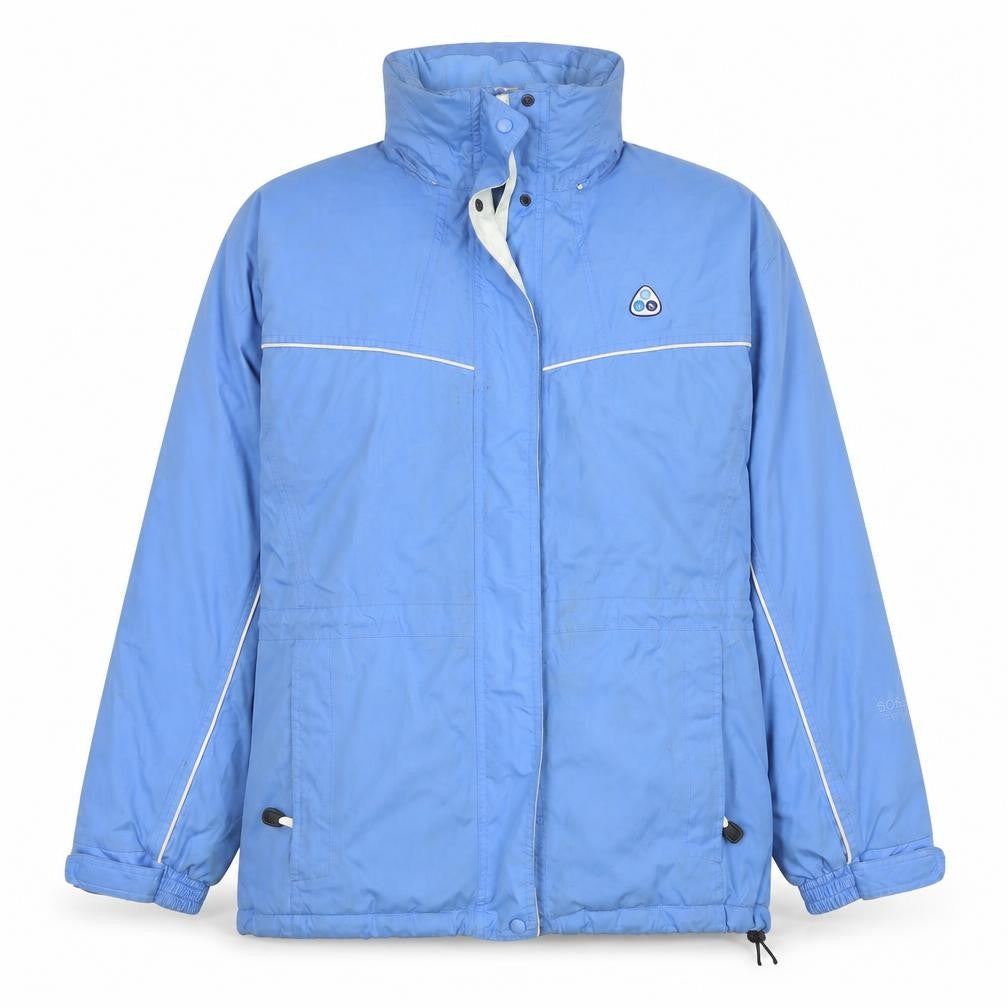Scanda Womens Blue Rain Coat Coat Size 10 Zip