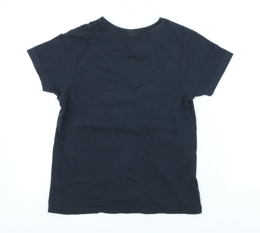 Primark Boys Blue 100% Cotton Pullover T-Shirt Size 9-10 Years Crew Neck