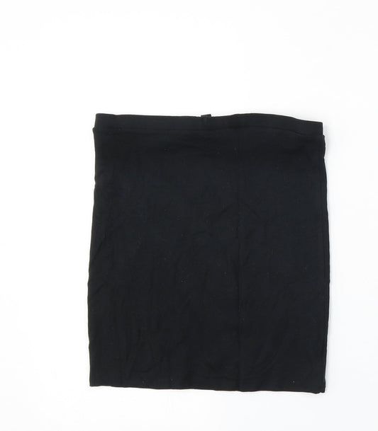 Topshop Womens Black Viscose Straight & Pencil Skirt Size 10