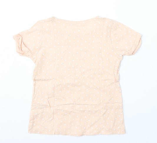 Primark Girls Pink Geometric Cotton Basic T-Shirt Size 10-11 Years Round Neck