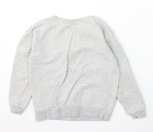 Primark Girls Grey Cotton Pullover Sweatshirt Size 8-9 Years - Unicorn