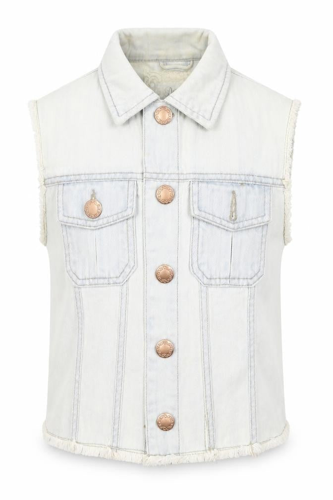 Denim & Co. Womens Blue Gilet Jacket Size 10