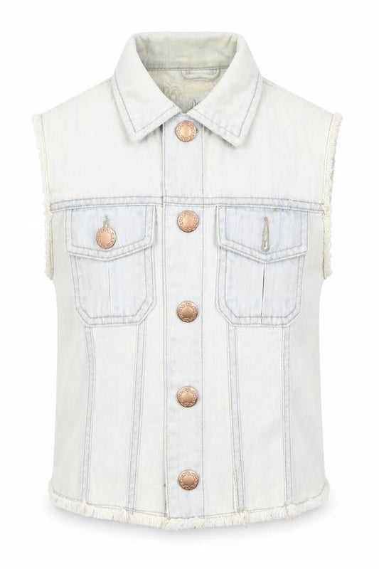 Denim & Co. Womens Blue Gilet Jacket Size 10