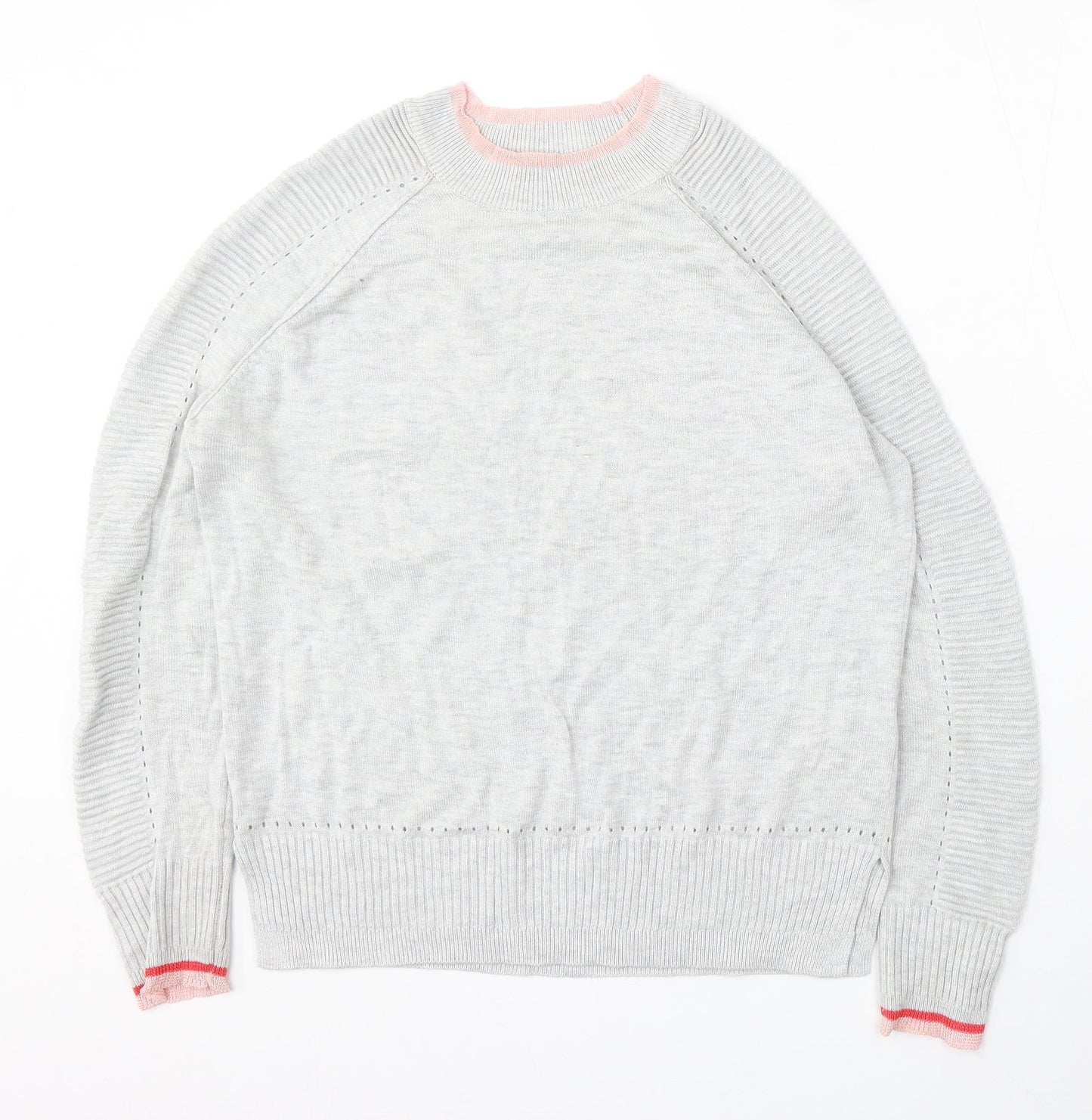 NEXT Womens Grey Round Neck Viscose Pullover Jumper Size 12