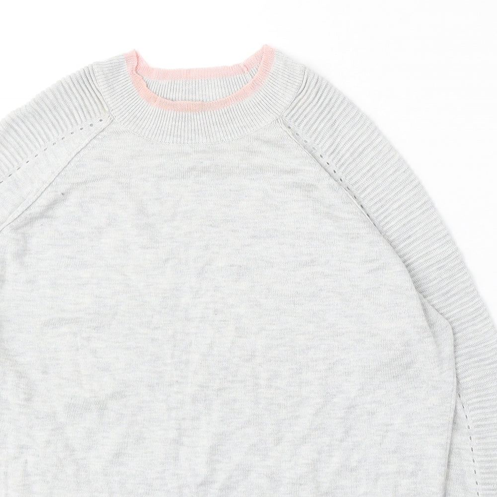 NEXT Womens Grey Round Neck Viscose Pullover Jumper Size 12