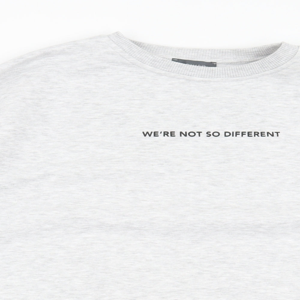 Primark Womens Grey Cotton Pullover Sweatshirt Size M - We're not that different