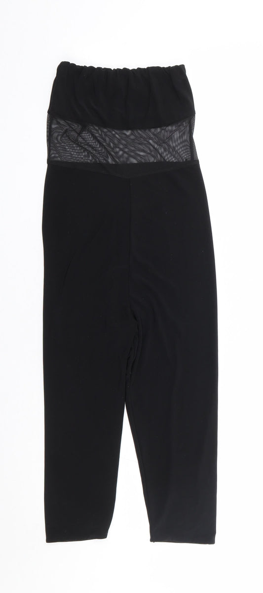 PRETTYLITTLETHING Womens Black Polyester Jumpsuit One-Piece Size 6 L18 in