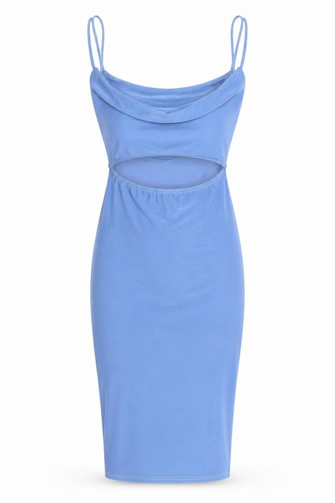 PRETTYLITTLETHING Womens Blue Polyester Bodycon Size 4 Collared Pullover
