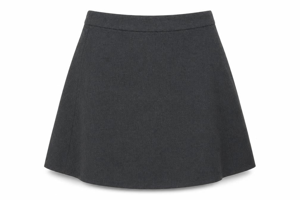 Marks and Spencer Girls Grey Polyester Flare Skirt Size 9 Years Regular