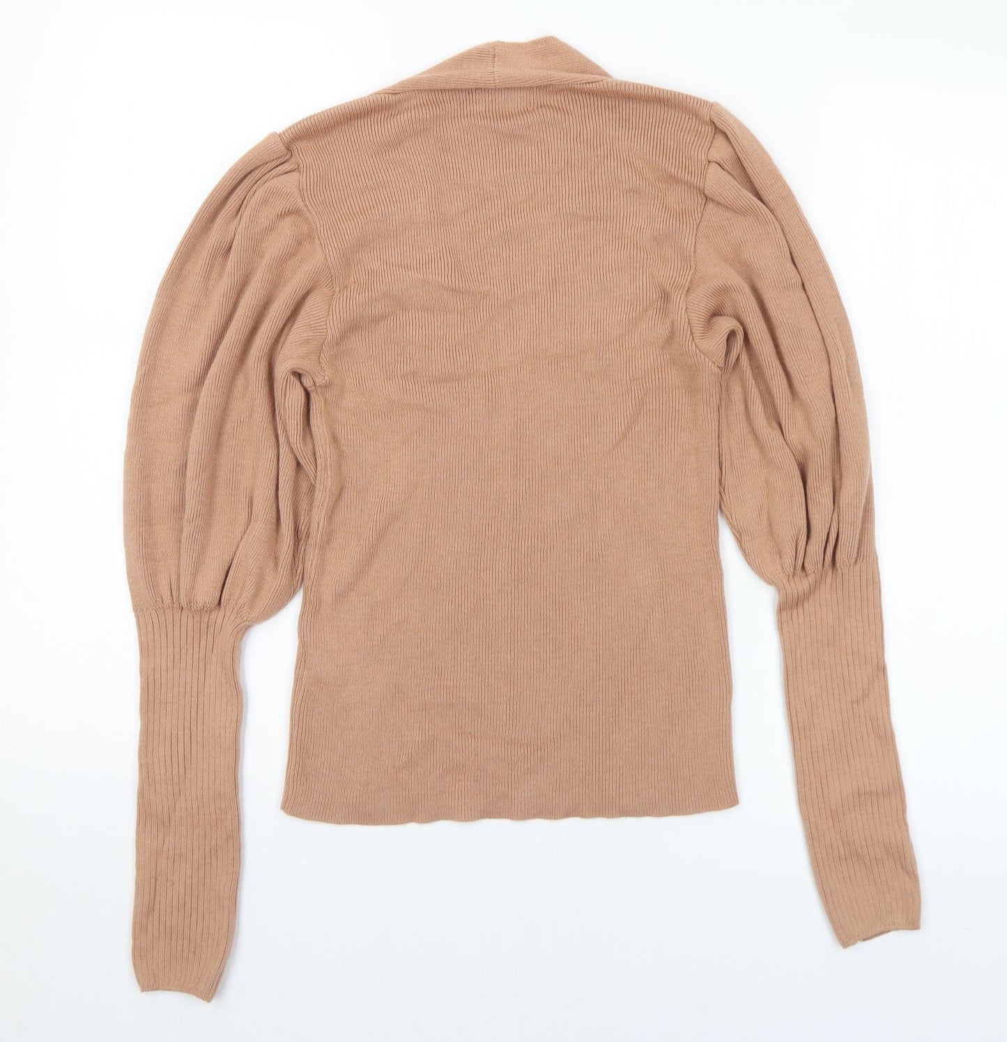 ASOS Womens Brown V-Neck Acrylic Pullover Jumper Size 10
