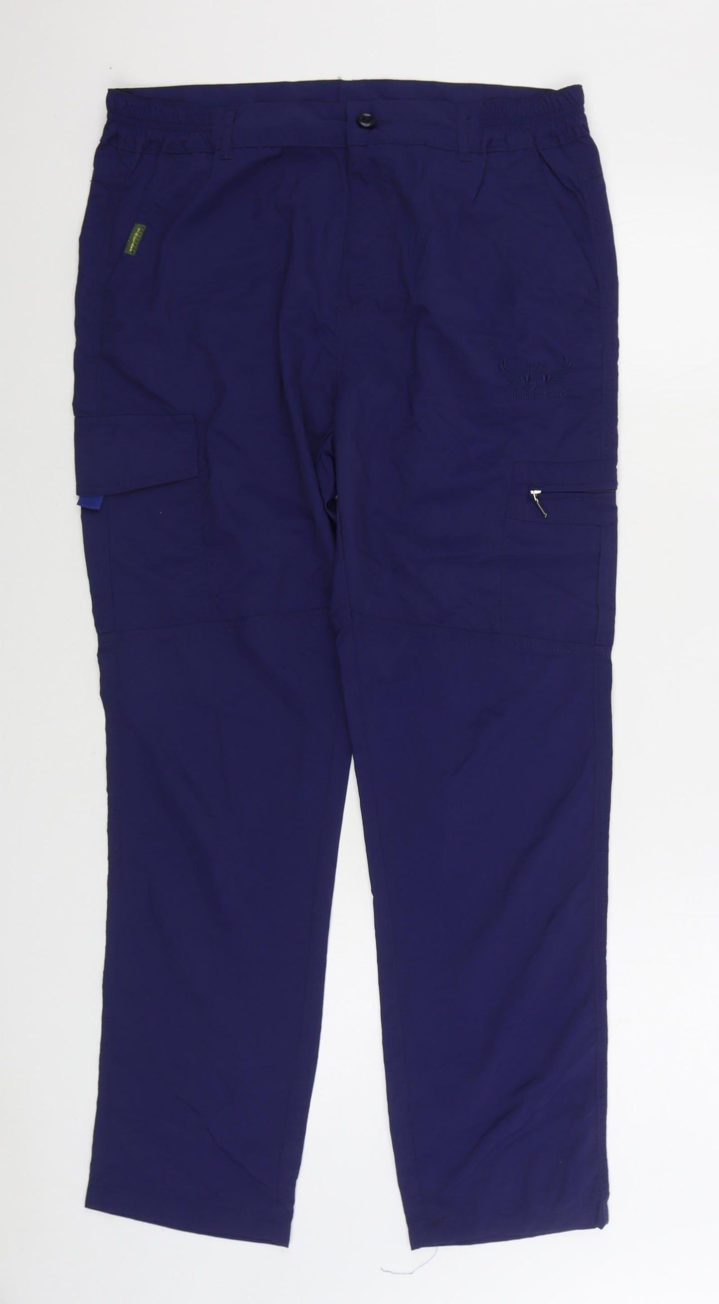 Since 1946 Mens Blue Polyester Cargo Trousers Size L L30 in Regular Zip