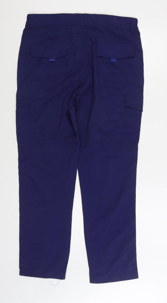 Since 1946 Mens Blue Polyester Cargo Trousers Size L L30 in Regular Zip