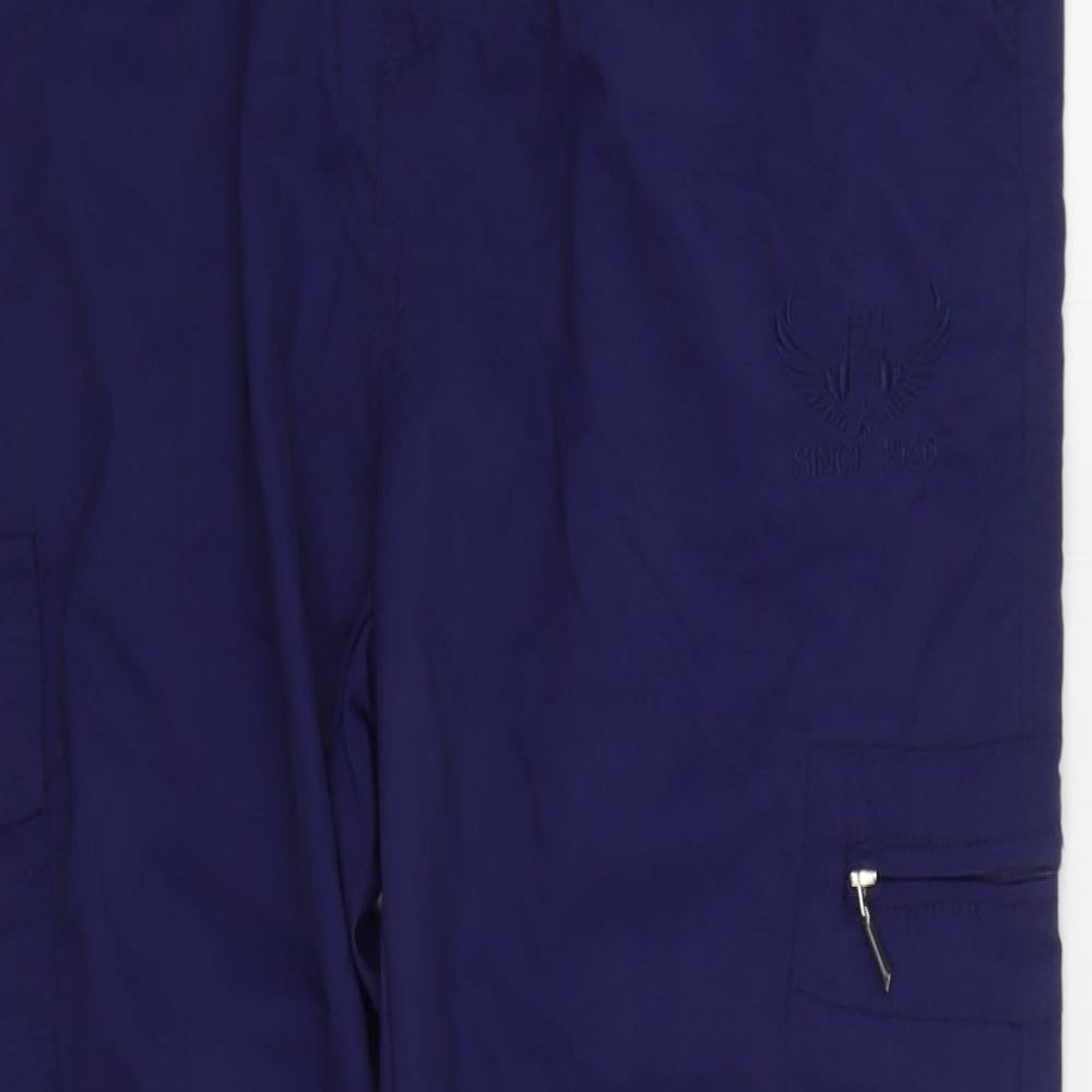 Since 1946 Mens Blue Polyester Cargo Trousers Size L L30 in Regular Zip