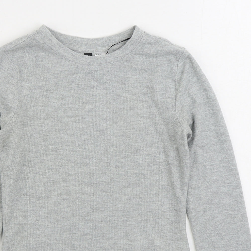 H&M Womens Grey Polyester Pullover Sweatshirt Size XS Pullover